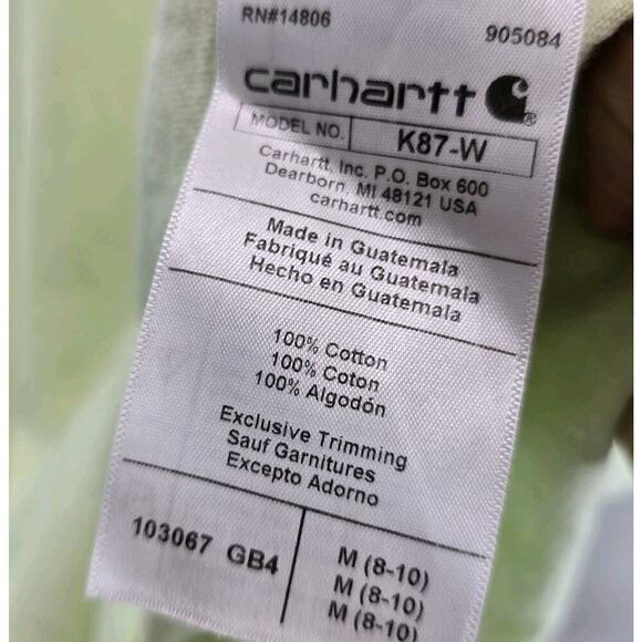 Carhartt T Shirt Womens Medium Green Short Sleeve Lime Neon Hi Vis Crew K87 W - Picture 8 of 10